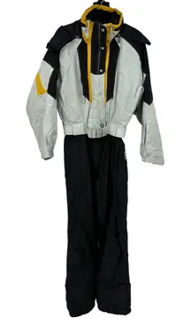 Schöffel Ski Snow Suit Womens 10 Gore-Tex Power Gray Black Belted Vintage