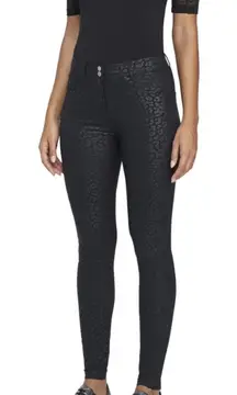 Anatomie Luli Black Embossed Cheetah Animal Print High Rise Skinny Pants