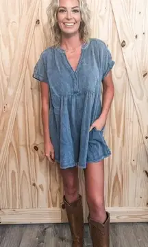 Vici Dolls “See You at The Beach” Denim Chambray Romper