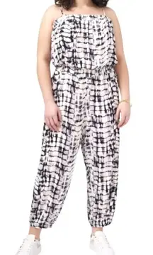 Vince Camuto Black And‎ White Tie Dye Sleeveless Jumpsuit Size M