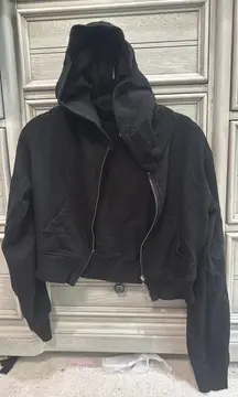 Aeropostale Black Zip-Up Cropped Jacket