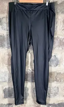Torrid Faux Leather Leggings Pants Black Woman's Plus Size 2X Pull‎ On Sexy Moto