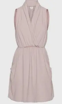 Aritzia Wilfred Sabine Dress Sleeveless Faux Wrap Size Med Mini Ballet Feminine