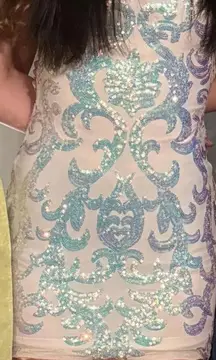 White sparkly homecoming dress