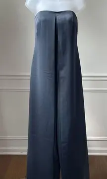 Club Monaco NWT  Strapless Satin Jumpsuit Grey 8 $289