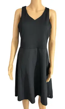 NWOT Freely Dress Black Athletic Pullover Ribbed Open Back Midi Dress Medium
