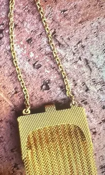 Vintage Tiny purse charm coin purse brass goldtone 