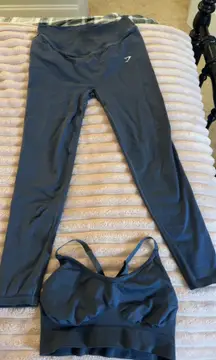 Dark blue Gymshark Leggings and Bra M