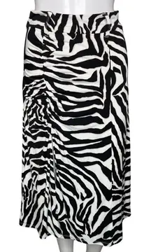 White House Black Market Skirt Womens XS Black White Zebra‎ Midi Edgy Rocker