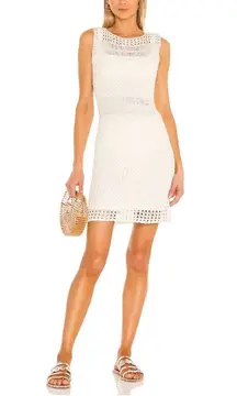 Line and Dot Karolina Crochet Knit Dress Ivory Sz. Med NWT Fully Lined Open Back