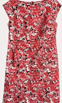 Vogue Special Design Wabi Sabi Handmade Floral Print Dress Cap Sleeve S Pink bv