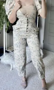 On A Quest Navy Purple Boho Floral Jumpsuit