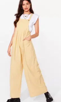 Nasty Gal Yellow Wide Leg Overalls