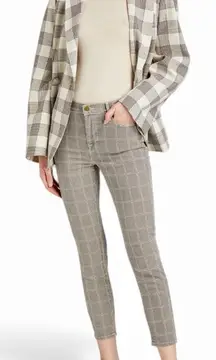 FRAME Plaid Le High Skinny Crop Stretchy Pants Size 26