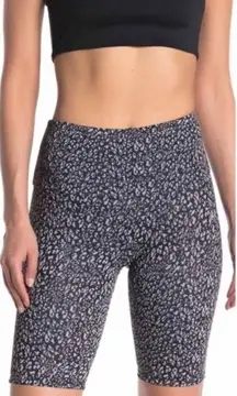 Onzie Black Grey Leopard Pull On High Waist Activewear Biker Shorts Size XS
