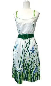 Jenni Vintage Sun Dress 60s 70s MCM Mod Retro Floral Size SMALL Belted