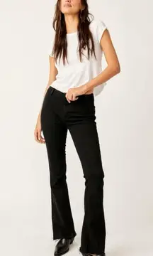 Free People Retro 70s Level Up Slit Bootcut Jeans Pitch Black Size 31 NEW Fall