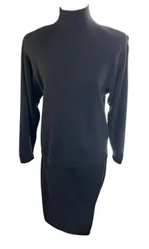 St. John Black Knit 2-Piece Set  Sweater + Skirt‎ Women’s 8 Classic