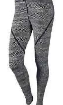 Nike Lux Black White Geometric Running Legging Tight