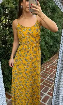 Forever 21 Yellow floral maxi dress sz s