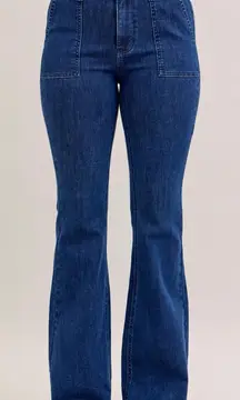 Judy Blue High Waist Flare Jeans with Front Patch Pockets