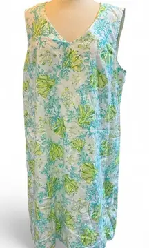 J Jill Love Linen Sea Turtle Coral Ocean Beach Coastal Cruise resort wear vacati