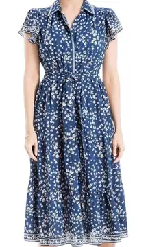 MAX STUDIO Short Sleeve Midi Dress with Tie Waist, Size Medium, New w/o Tag