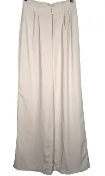 Abercrombie Fitch Wide Leg Palazzo Pants Cream Beige Womens Size S High Rise