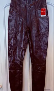 Spanx Ruby Faux Patent‎ Leather Leggings Size Medium