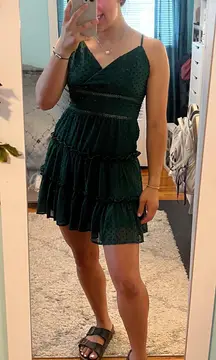 Green Cutout Babydoll Dress