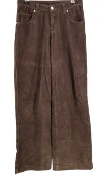 UNIF Brown Corduroy Wide Leg Pants Skater Grunge 90s Y2K Size 24