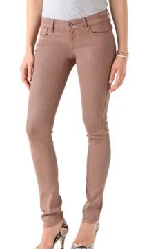 Habitual Rose Wax Coated Alice Mid Rise Skinny Mauve