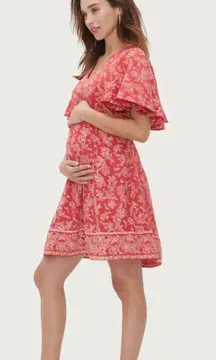 Hatch NWT  Maternity Grace mini Dress red floral SZ3 bust40 US8