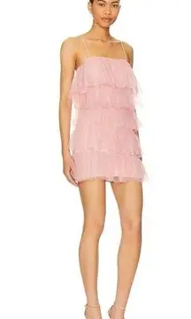 Revolve More To Come Millie Ruffle Mini Dress in Pink Size Large NWT