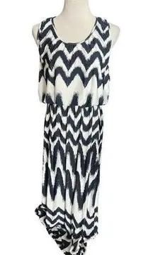 Womens Magic Boutique Chevron Sleeveless Maxi Dress - Sz L