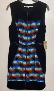 NWT Rachel Roy Dress Sleeveless Boy Meets Girl Zipper Geometric Design Size 8