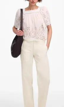 Madewell Tapered Leg Utility Pants Lighthouse Cream Cotton Relaxed US 29 NWT