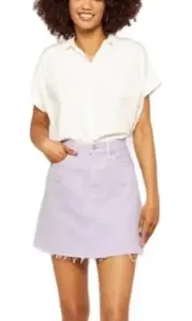 7 for all mankind Lavender Mini Skirt Denim Purple SIZE 25 NWT