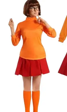 Halloween Orange and Red Skirt Set
