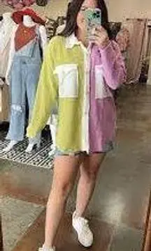 Bucketlist Raspberry Lime Button Up Shirt