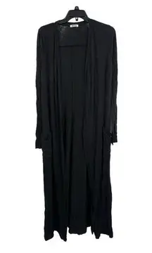 LAMade Black Long Lightweight Open Front Cardigan Size Large New