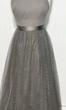 WHITE by Vera Wang Halter Neck Gown Prom Bridesmaid Dress Charcoal Gray Size 4