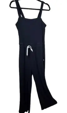 VUORI Mudra Pose Ribbed Knit Square Neck Jumpsuit Onesie Size Large Black