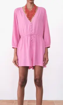ZARA Linen Blend Slouchy‎ Romper NWT Sz Medium