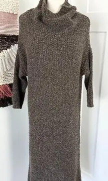 Humanoid Cowl Neck Wool-Blend Knit Sweater Dress Brown Size XS/S