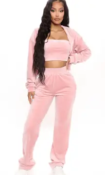 Valerie 3 Piece Velour Pant Set