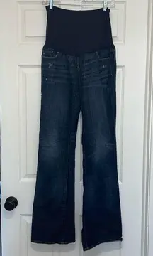 Gap Maternity Sexy Slightly Distressed Dark Wash Boot Cut