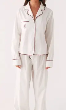 Peppermayo Exclusive Harry Pyjama Top and Bottom Set White Red Size Small