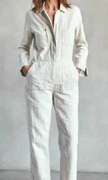 Outerknown Station Jumpsuit Utility Style Workwear Casual Beige XS‎