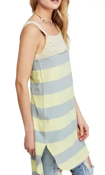 Womens Luca Linen Blend Crochet Tank Top